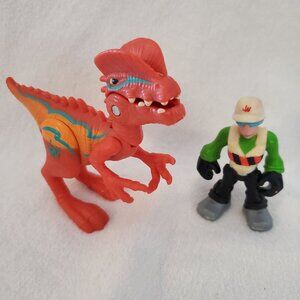 Imaginext Jurassic World Dinosaur & Handler Figures 2015 Red Green
